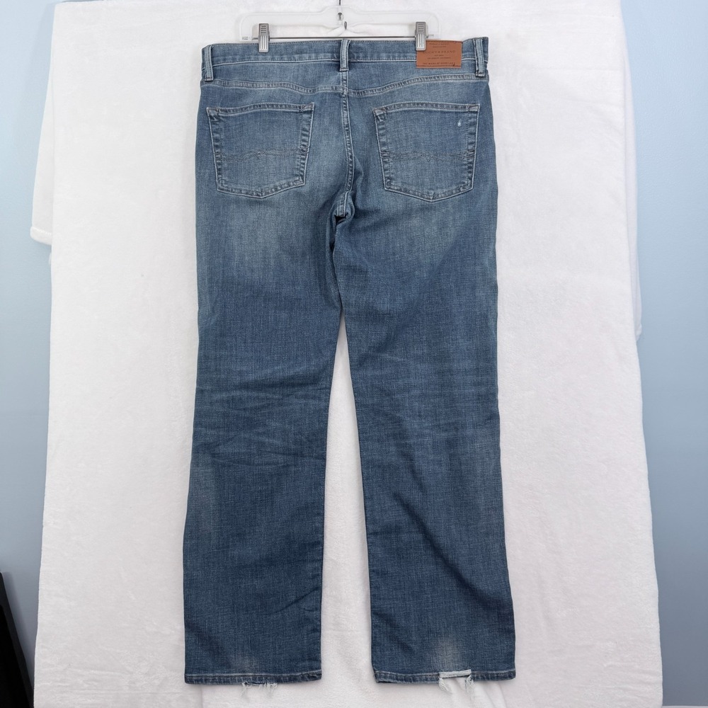 Lucky Brand 363 Vintage Jeans Mens 36x32 Blue Whisker Stretch Distressed - Picture 12 of 12